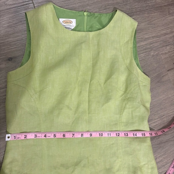 Talbots 100% Irish Linen Lime Green Sheath Dress Women’s Sz 6 Sleeveless Classic - Picture 10 of 15